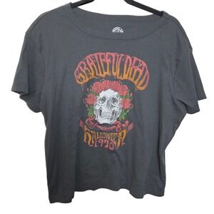 Grateful Dead Dark Gray‎ graphic cap sleeve band tee Womens Plus Size 3X